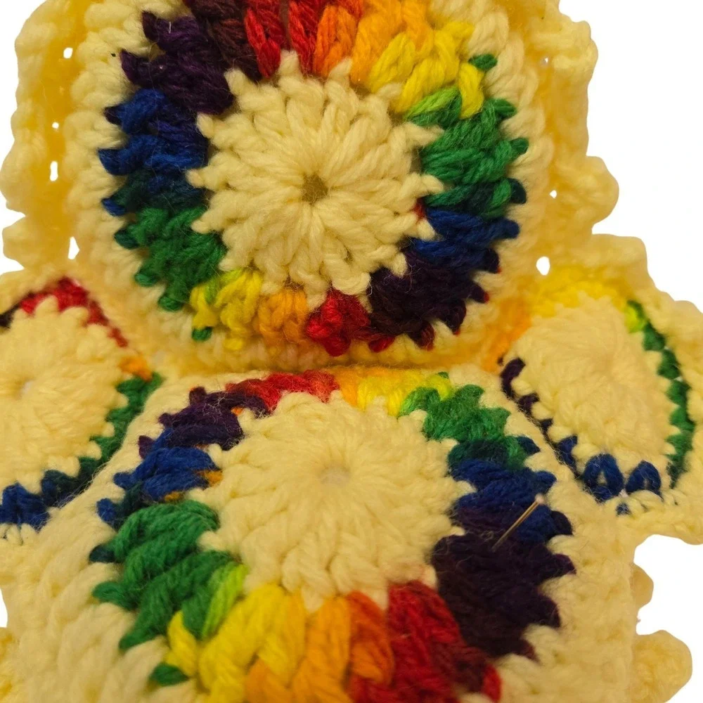 Vintage Mid Century Hand Crocheted Armchair Pincushion 6.5